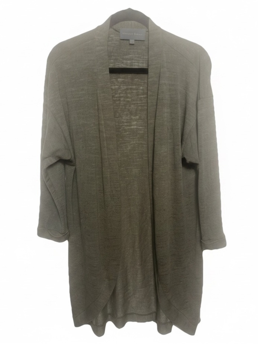 Sunday In Brooklyn Open Front Cardigan Duster Olive Size L